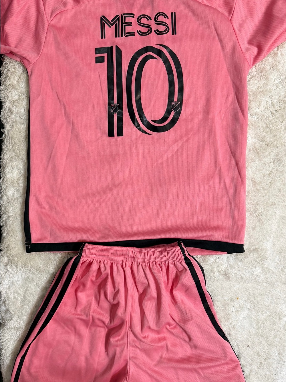 Kids Pink 'Messi 10' InterMiami jersey set